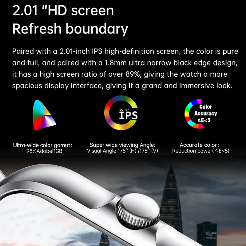 2025 2.01'' Smart Watch Bluetooth Call Play Music Smartwatch Fitness Clock Digital Sport Waterproof Watches for Xiaomi Men Women