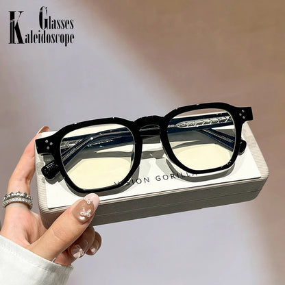 Classic Vintage Glasses Frame Men Women Ultralight TR90 Square Spectacles Frame Anti Blue Light Optical Eyeglasses