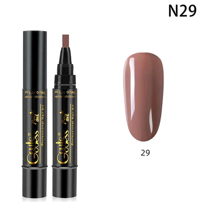 1 Pcs Pure Color Gel Nail Polish Pen For Nails Art Gel Semi Permanent Base Top Coat UV Gel Varnish Hybrid Neon Nail Polish