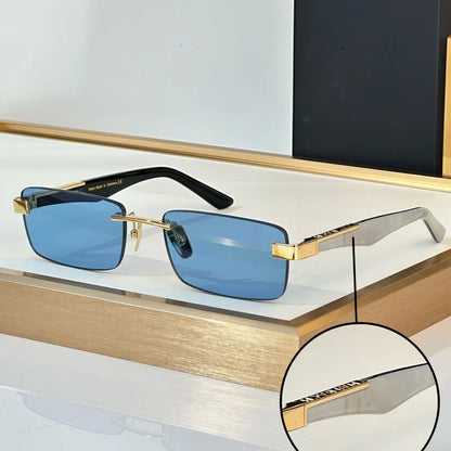 THE ARTIST III Designer Rimless Sunglasses Rectangle Men Alloy Acetate Germany Brand Trendy Classical High Quality Women UV400