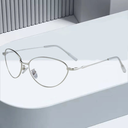 New Fashion Glasses Frame Men Women Ultralight Ellipse Metal Frame Anti Blue Light Transparent Lens Optical Eyeglasses