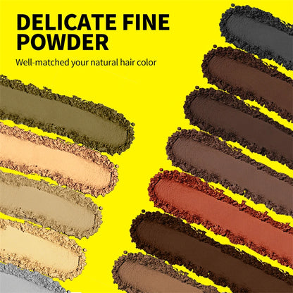 Mini Hairline Shadow Powder Waterproof Instant Hairline Powder Black Root Cover Up Hair Concealer Double Ended Makeup Brush