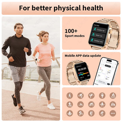 LIGE New Bluetooth Call Smart Watches Women Wrist Watch Sports Fitness Watches IP68 Waterproof Smartwatch For Android iOS iPhone