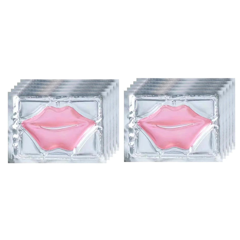 10/20pcs Golden Crystal Collagen Eye Mask Anti Dark Circle Anti-Aging Moisturizing Pink Lip Mask Eyes Lips Travel Size Skin Care