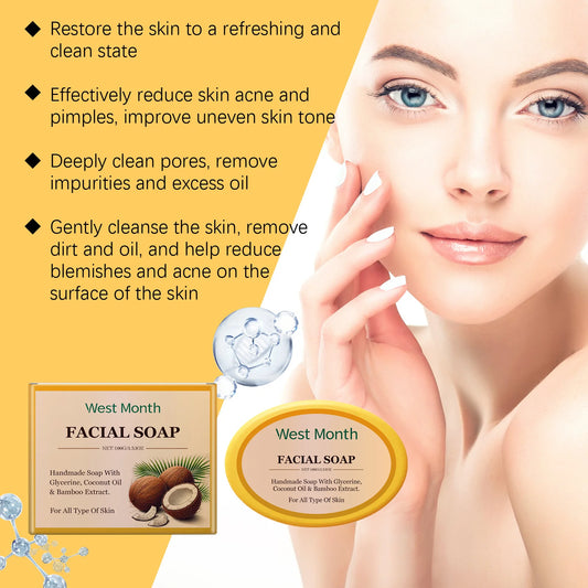 Acne Remover Soap Cleansing Oil Control Shrink Pores Brightening Smoothing Glow Moisturizing Anti Blackhead Pimples Facial Soap