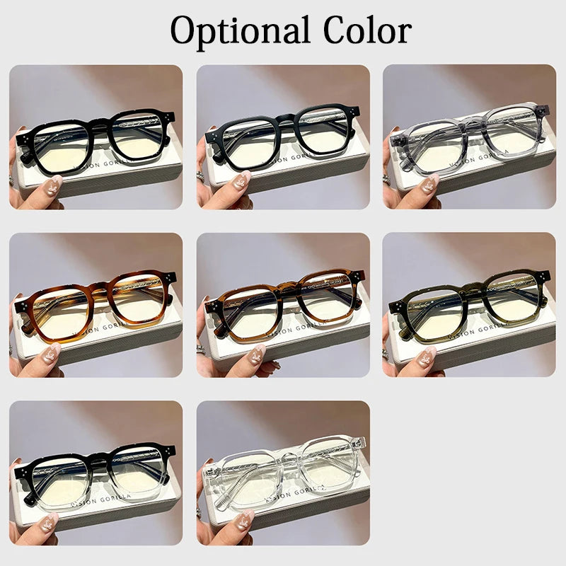 Classic Vintage Glasses Frame Men Women Ultralight TR90 Square Spectacles Frame Anti Blue Light Optical Eyeglasses