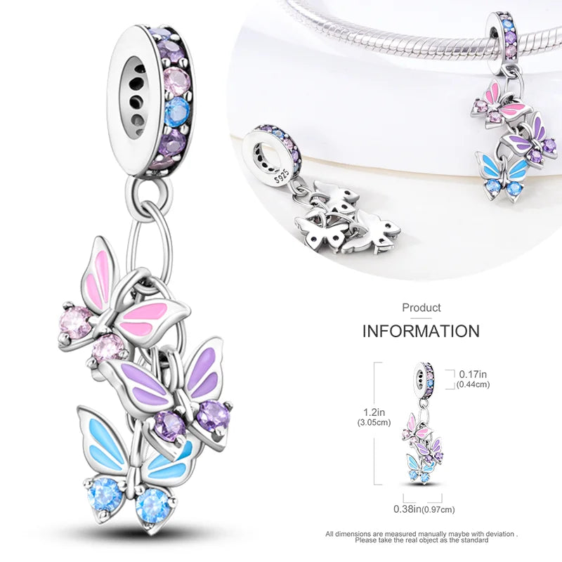 Hot Sale 925 Silver Charms Beads Perfume Animal Butterfly Pendants Fit Original Bracelet DIY Jewelry