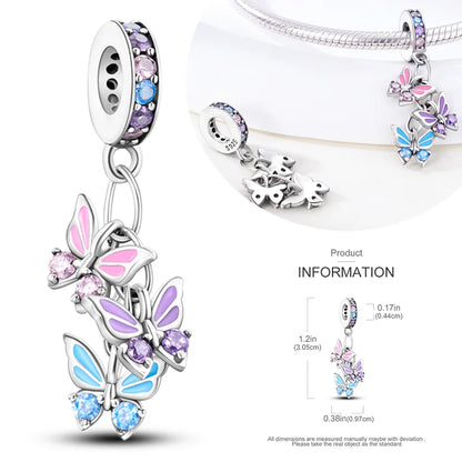 Hot Sale 925 Silver Charms Beads Perfume Animal Butterfly Pendants Fit Original Bracelet DIY Jewelry