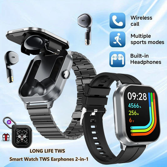 2024 New NFC Smart Watch TWS 2-in-1 Bluetooth Earphones Bluetooth Call Movement Track Tracker Men's and Women's Smart Watches