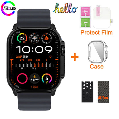 Upgrade Hello Watch 3 + 2025 Series10 SmartWatch 4GB ROM 49mm AMOLED NFC GPT Compass Bluetooth Call SmartWatch For Android IOS