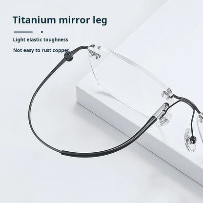Lzabella Titanium Rectangular rimless Eyeglasses Frame Simple And Stylish Men and Women Lightweight Frameless Glasses 1603