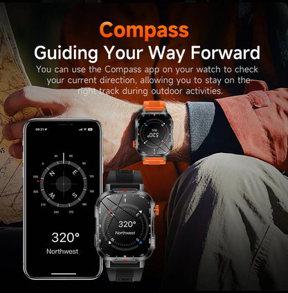 2025 New Smart Watch Voice Assistant 2.01"HD Screen Bluetooth Call Waterproof 1100mAh Big Battery Compass Outdoor Sport Watches