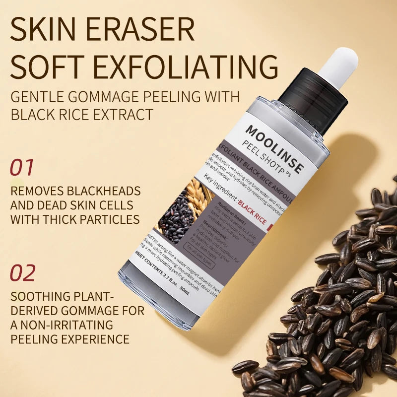 Korean White And Black Rice Exfoliating Serum Facial Moisturizing Soften Blackhead Removal Hydrating Pore Shrinking Skin Care