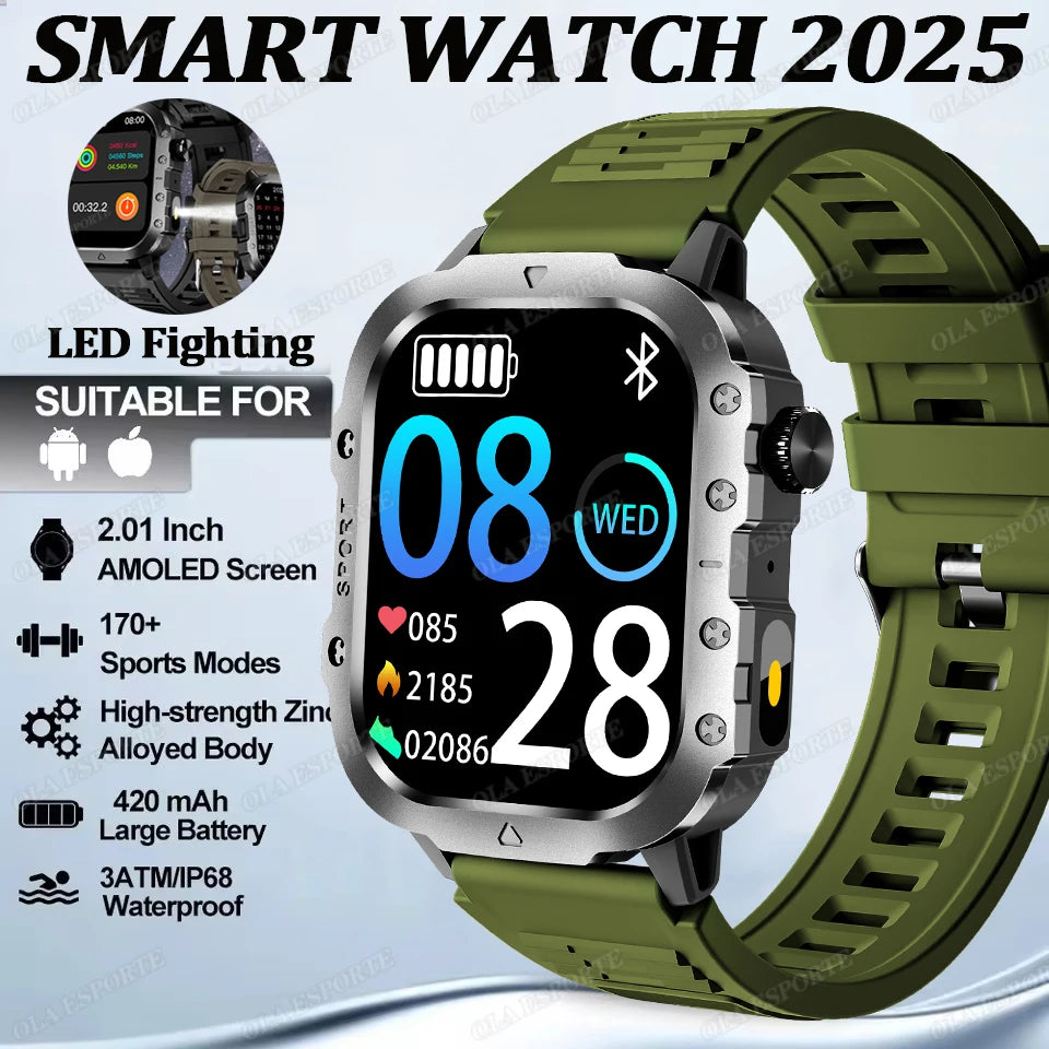 New For  Smart Watch Military GPS Men Flashlight Waterproof Outdoor Sport Tracker Bluetooth Call Smartwatches Women