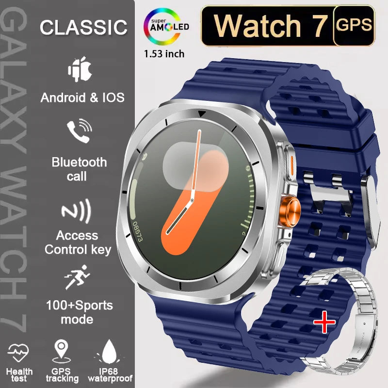 2025 New Watch 7 Ultra Smart Watch Men 3D Display Sport SmartWatch GPS NFC Compass Blood oxygen Smartwatch Women For Android IOS