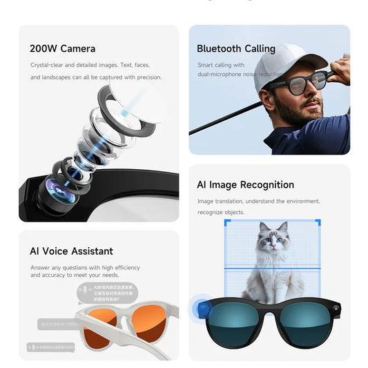 Xiaomi AI Smart Glasses HD Camera Chat GPT Bluetooth Call Voice Assistant Control Navigation Waterproof Smart Sports Glasses New