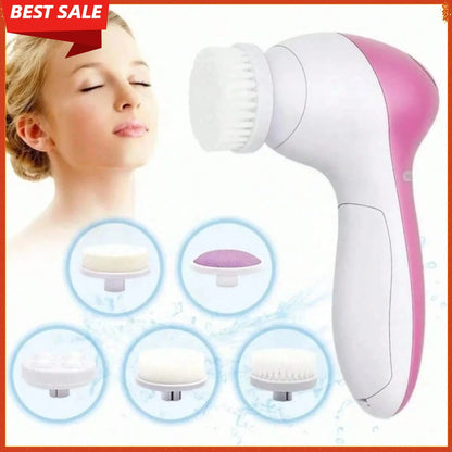 Ultrasonic Face Cleanser Tool, 5 in 1 Electric Skin Care Massager for Deep Pore Cleansing, Removing Dead Skin Cells