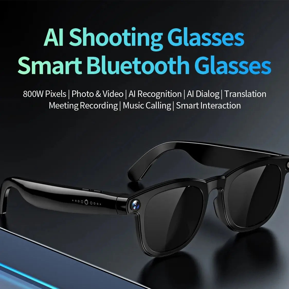 CY01 AI Smart Glasses with ChatGPT DeepSeek 8MP Camera 32GB Storage Bluetooth Calls Voice Wake Music Play