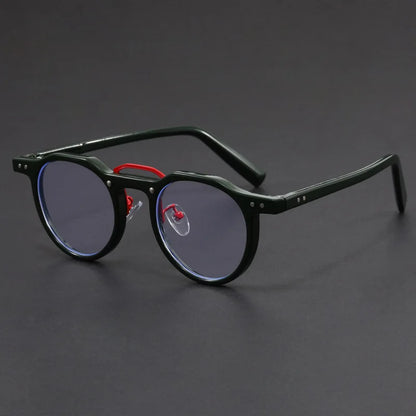 Imitation Acetate Round Glasses Frame Retro Japanese Myopia Optical Eyeglasses frame for Men Women Sturdy Metal inset Eyewear