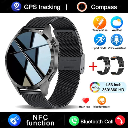 Smart Watch Men Watch 4 Pro AMOLED HD Screen Bluetooth Call NFC Health Monitoring Smartwatch 2024 New Watch GT4Pro