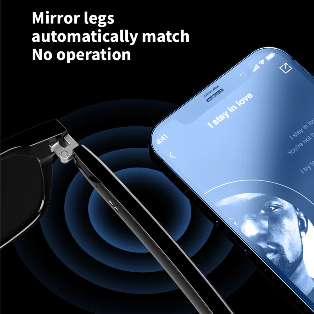 Smart Glasses BT Audio AI Voice Glasses With Camera Open Ear Sound Mic Speakers Remote shooting Wearable Eyeglass