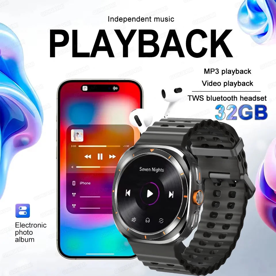 2025 Ultra 7 Smart Watch 32G Memory Video Play GPS NFC AMOLED Fitness Sport Waterproof Bluetooth call High-end Fashion Watches