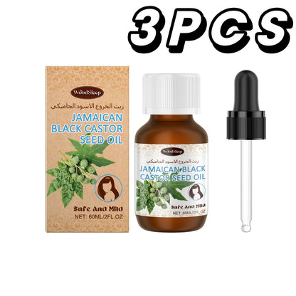 Black Castor Oil Hair Care Essential Scalp Hair Treatment Repairing Damaged Dry Scalp Strengthen Hair Roots Hair Care Oil