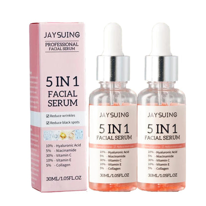 1/2/3pcs 30ml 5 In 1 Face Serum Moisturizing Vitamin C Hyaluronic Acid Facial Serum Shrink Pores Skin Care