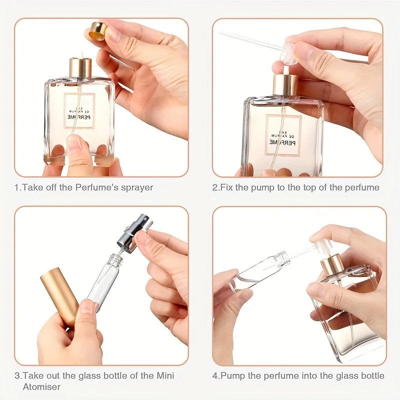 5ml Perfume Spray Bottle Portable Refillable Bottle Empty Cosmetic Containers Travel Aluminum Perfume Atomizer