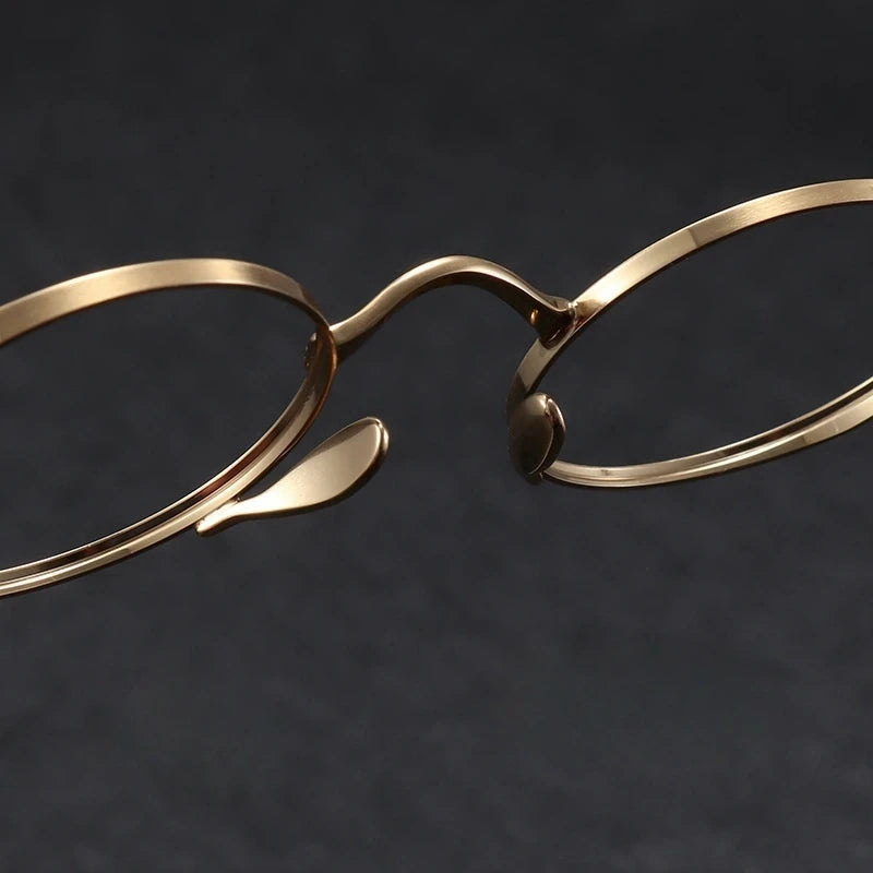 YIMARUILI Ultra-Light Pure Titanium Wide-Rim Retro Round Eyewear Frame Myopia Prescription Eyeglasses Frame Men And Women 10518