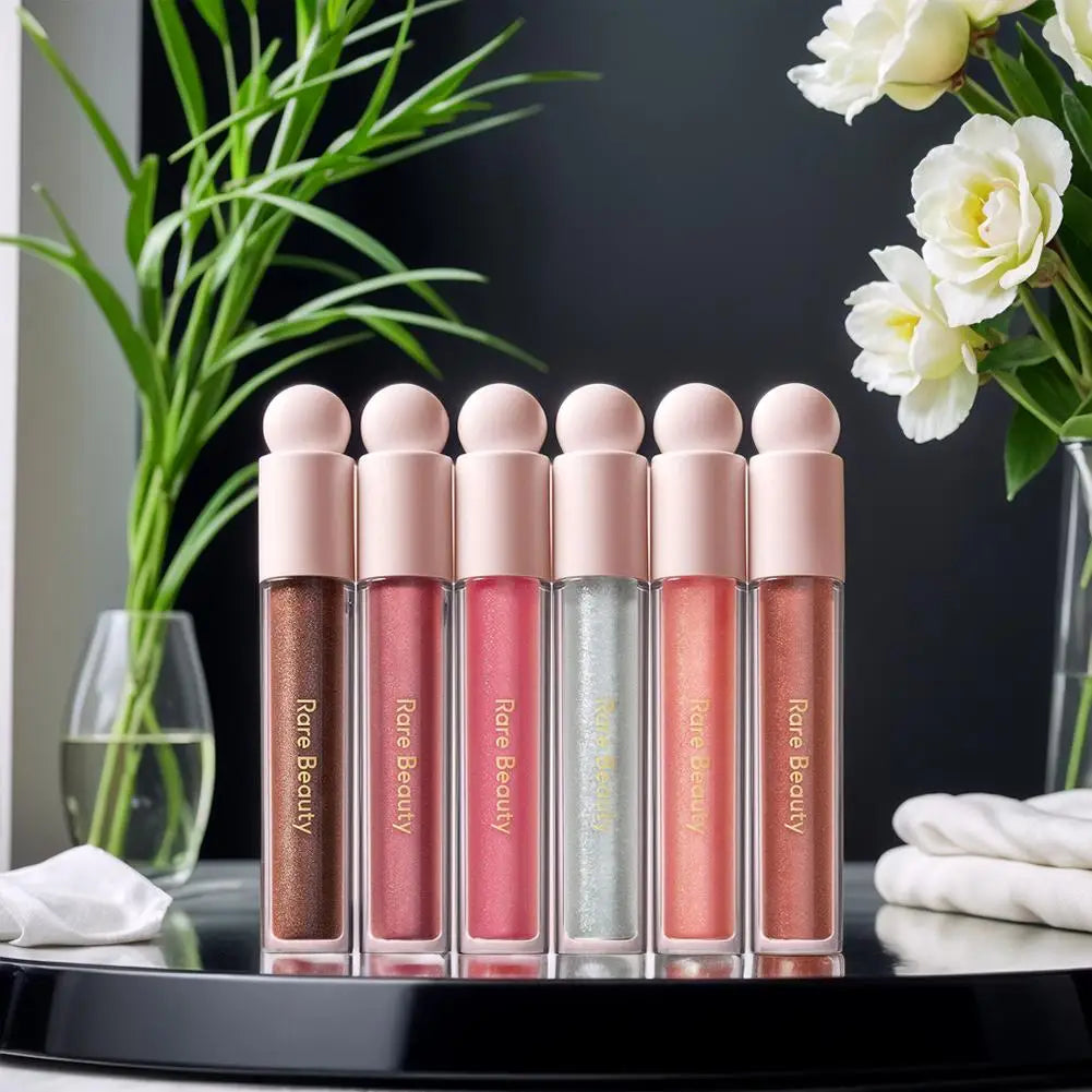 Rare Beauty Glitter Metallic Lip Glaze Shiny Waterproof Matte Velvet Lip Glaze Moisturizing Long Lasting Non-stick Cup Makeup