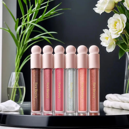 Rare Beauty Glitter Metallic Lip Glaze Shiny Waterproof Matte Velvet Lip Glaze Moisturizing Long Lasting Non-stick Cup Makeup