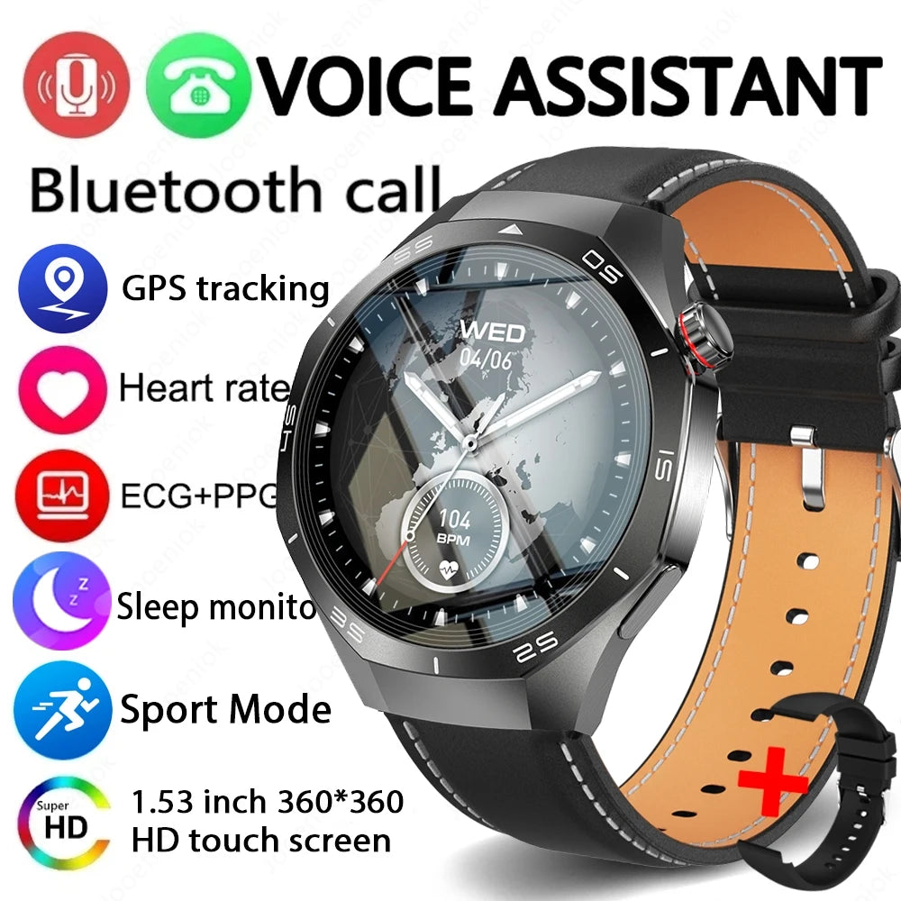 2025 NEW Watch GT5 PRO Smartwatch GPS Motion Trajectory HD Screen Bluetooth Call NFC Men Smart Watch Outdoor Sport Watches Men