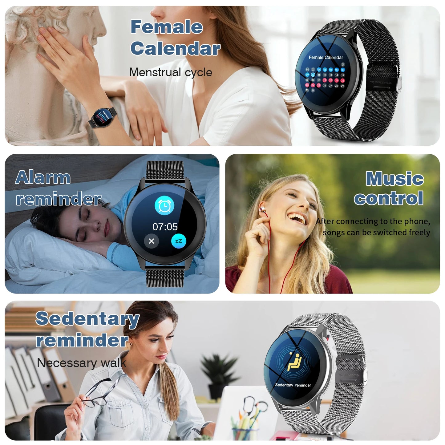 1.28" Dual-Strap Smart Watch – HD Display, Wireless Calls, Custom Wallpapers. Android/iOS Compatible. Fitness, Alerts, Music Con