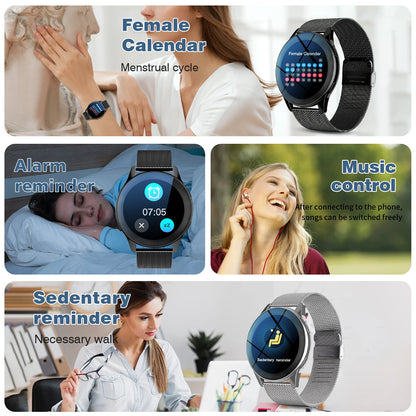 1.28" Dual-Strap Smart Watch – HD Display, Wireless Calls, Custom Wallpapers. Android/iOS Compatible. Fitness, Alerts, Music Con