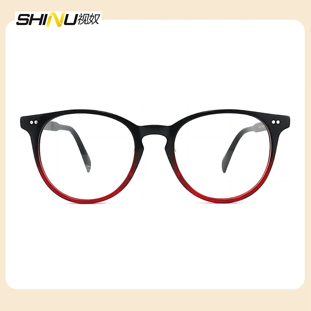 Progressive Eyeglasses Retro Frame Prescription Glasses Multifocal Presbyopia Glasses Unisex Photochromic Lenses with Recipe