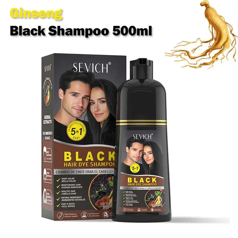 Green Apple Black Hair Dye Shampoo 500ml Diy Herbal Coloring Hairs Instant Gray To Black Instant Coloring Shampoo For Women&Men