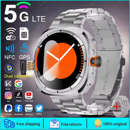2025 New Smart Watch 8 Ultra GPS Compass NFC Function AMOLED HD Screen Bluetooth Call 5G SIM Card Sports Smartwatch Android IOS