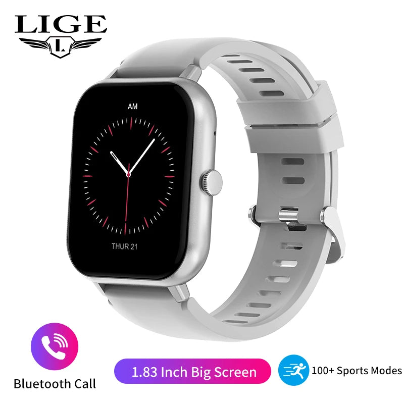 LIGE Women Smartwatch Bluetooth Answer Call Voice Assistant Whatsapp Reminder Men Smart Watch Sports Fitness Waterproof Watches