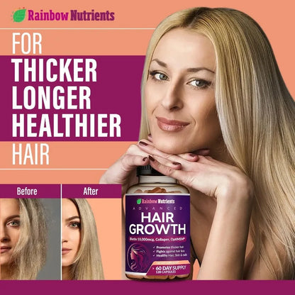 Hair Growth Vitamins - Naturally Regenerate Stronger, Healthier Hair, Skin and Nails, Alleviate Hair Loss and Brighten Skin Tone