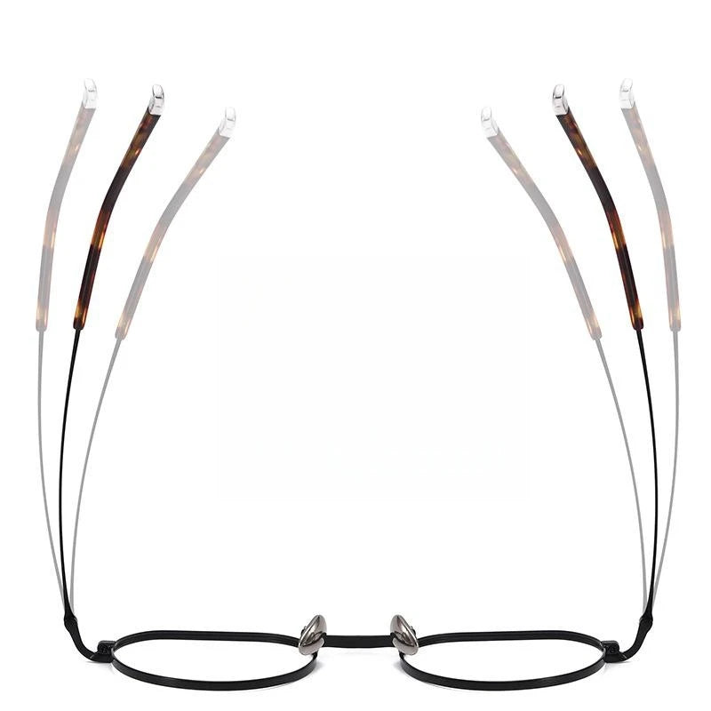 FIRADA Fashionable Comfortable Glasses Luxurious Round Titanium Eyewear Prescription Eyeglasses Frames For Men Women 118001-C