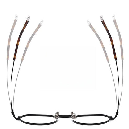 FIRADA Fashionable Comfortable Glasses Luxurious Round Titanium Eyewear Prescription Eyeglasses Frames For Men Women 118001-C