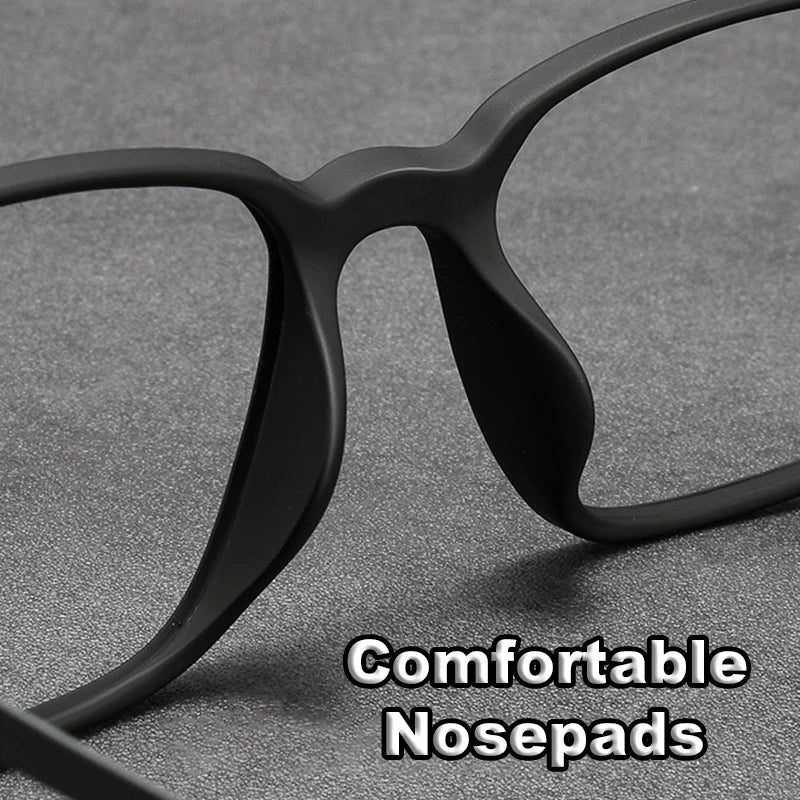 NYWOOH Men Pure Titanium Glasses Rims Ultra-light TR90 Frame Spectacles Retro Double Color Square Eyeglasses With Elastic Legs