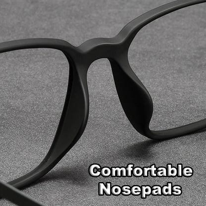 NYWOOH Men Pure Titanium Glasses Rims Ultra-light TR90 Frame Spectacles Retro Double Color Square Eyeglasses With Elastic Legs