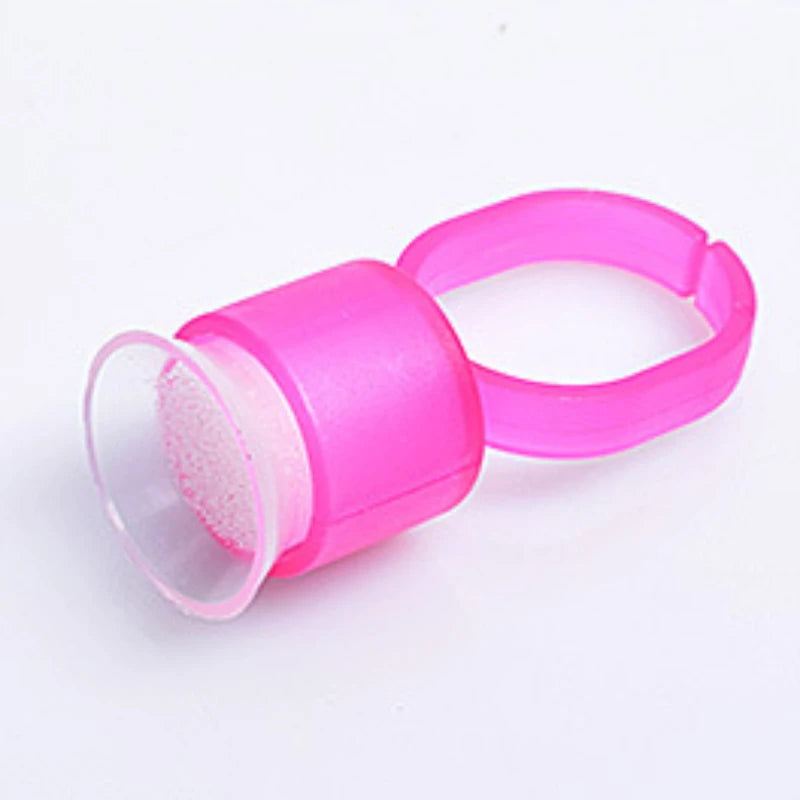 100/50/10PCS Tattoo Ink Ring Cups Microblading Pigment Ring Cap With Sponge Plastic Tattoo Tool Permanent Makeup Accessories