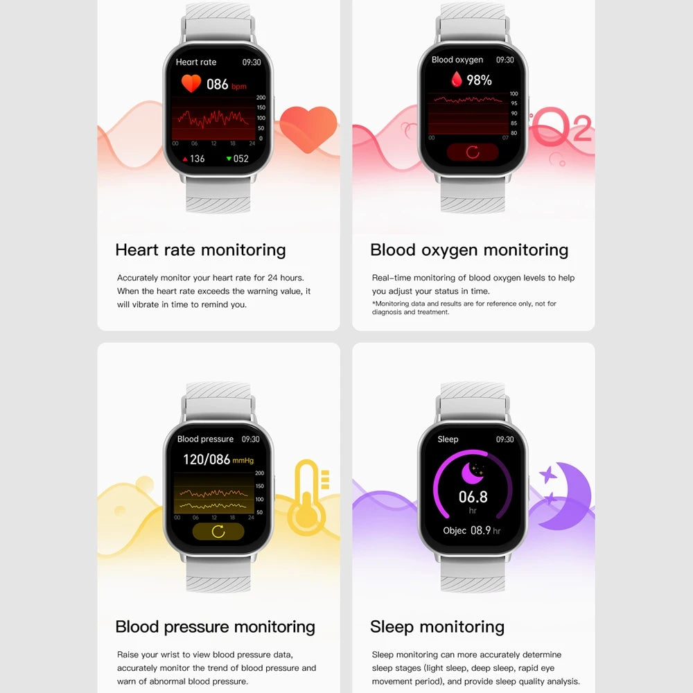 2025 New For Xiaomi Huawei Samsung Smart Watch Men Women Heart Rate Blood Pressure Fitness Tracker Bluetooth Call Smartwatch Man