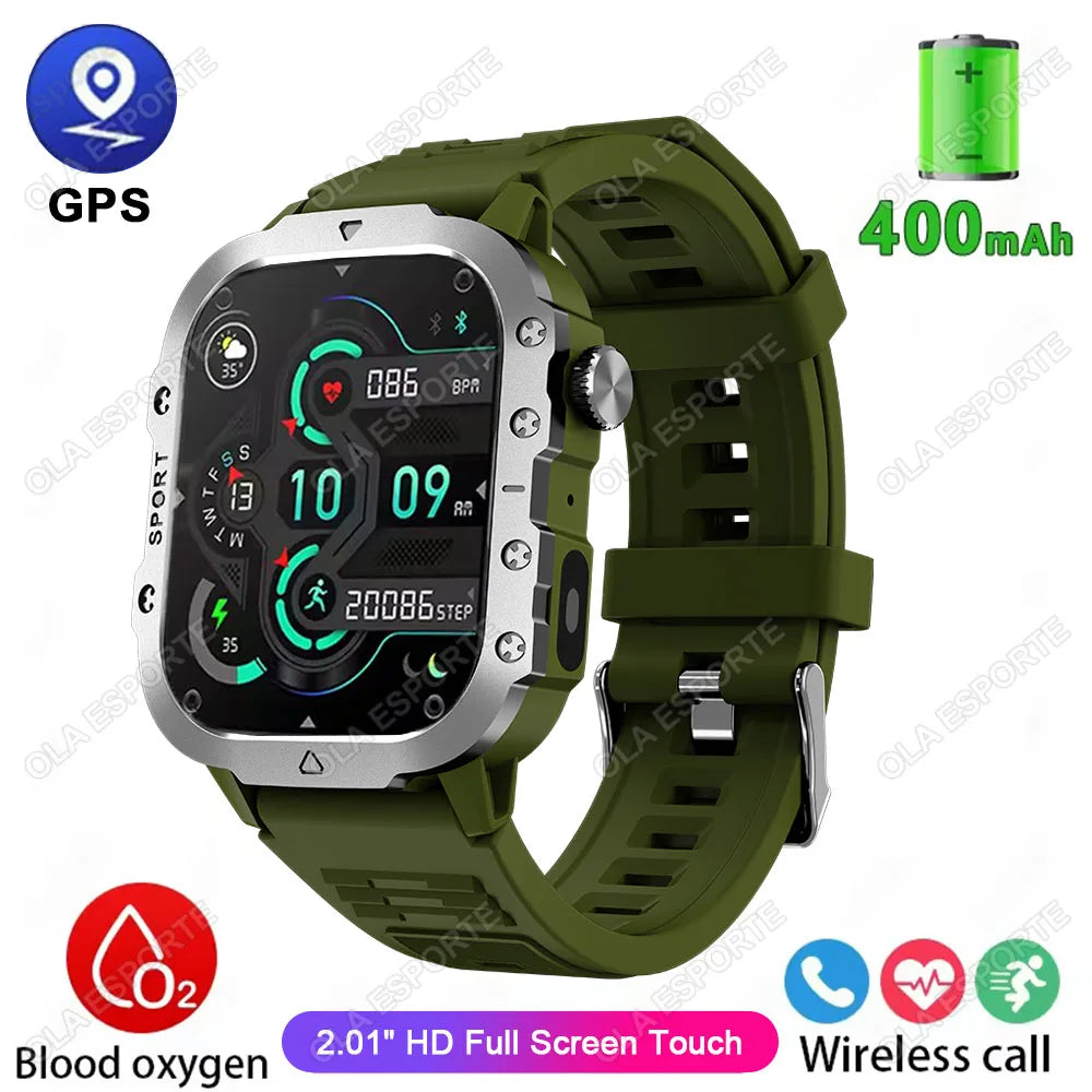 New Military GPS Smart Watch Men Flashlight Waterproof Outdoor Sport Tracker Bluetooth Call Smartwatch Man Women For Android IOS