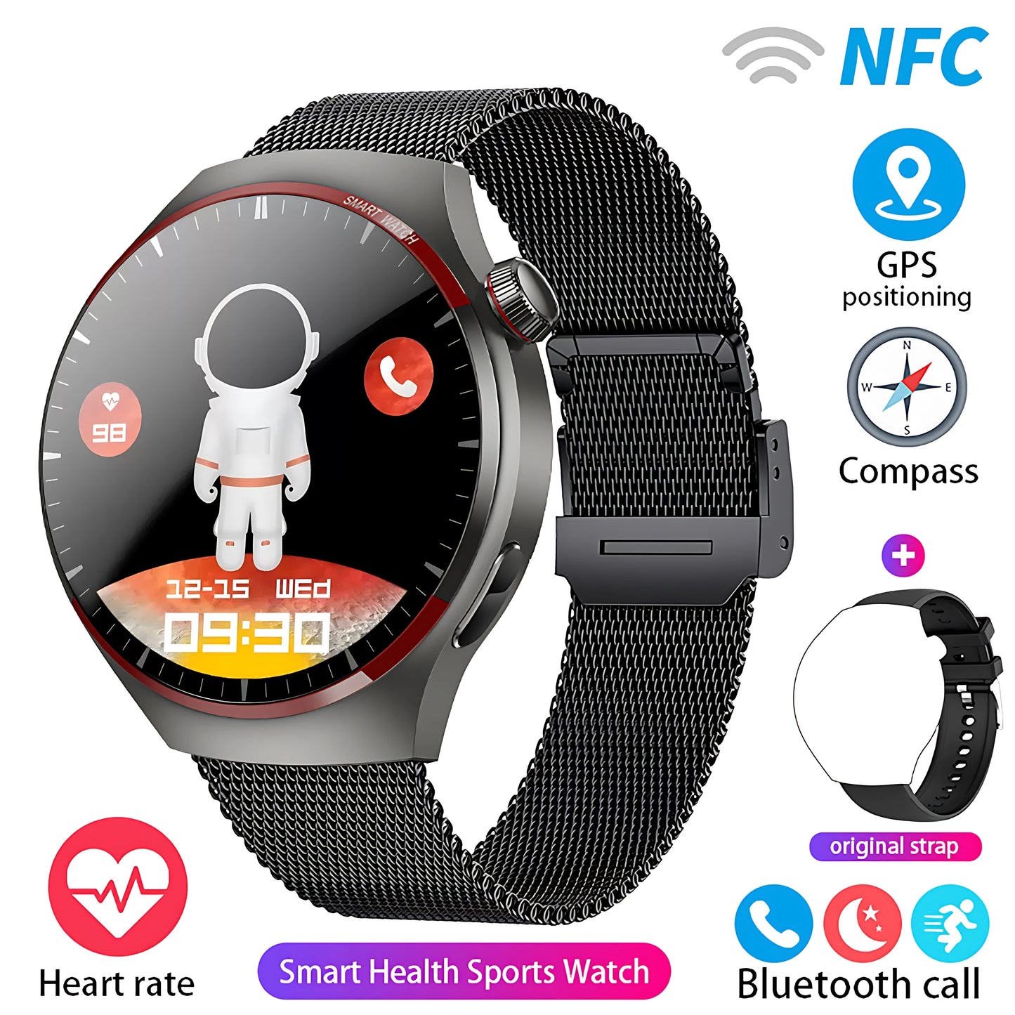 Watch 4Pro NFC GPS Smart Watch 360*360 HD Screen Heart rate Games Blood oxygen SmartWatch IP68 waterproof Sport Watches 2025 New