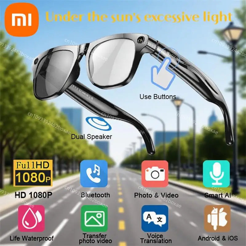 Xiaomi 1080p HD AI Smart Glasses GPT 100MP Camera Bluetooth Call DVR Video 260Mah Battery Voice Assistant Control Smart Glasses