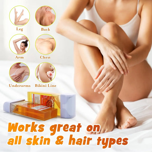 Painless Roll-On Wax Depilatory Honey & Aloe Vera Wax Cartridge for Bikini And Body Hair Removal Compatible with Wax Warmers